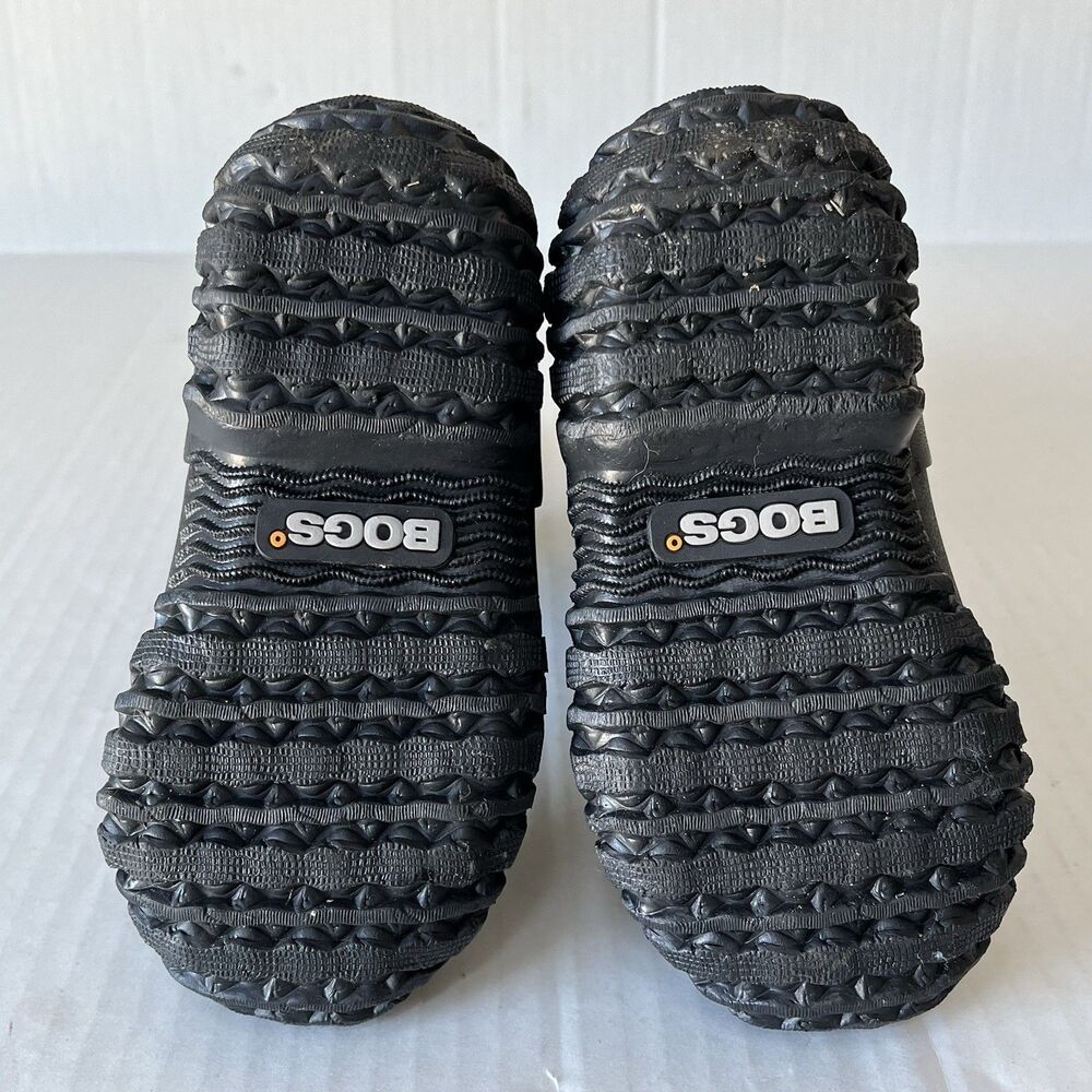 Bogs Little Kids York Solid Black Insulated Rain Boots Sz 8 Waterproof Snow Rain - Picture 10 of 13